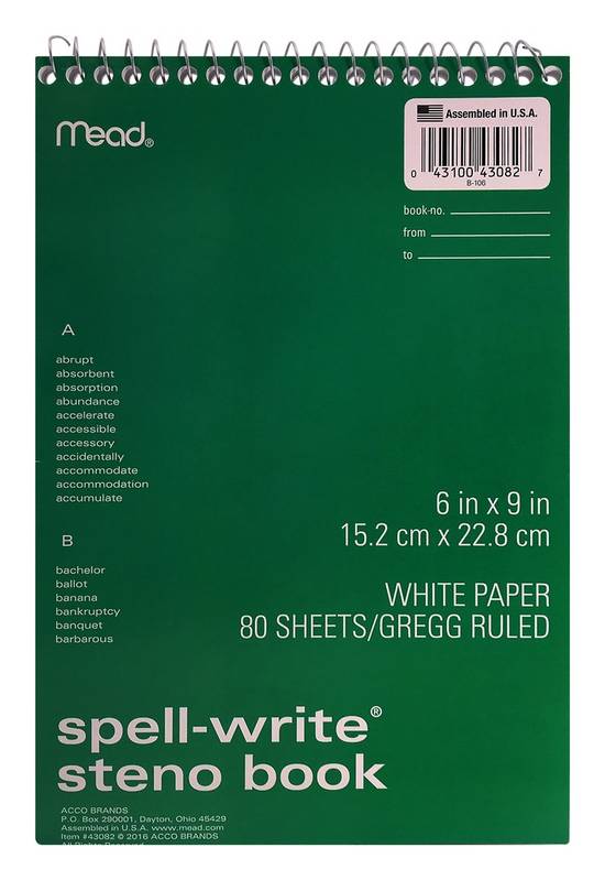 Mead Spell-Write Steno Book (1 Ct) | Delivery Near You | Uber Eats