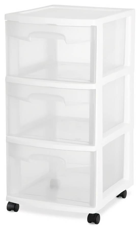 Sterilite caisson  3 tiroirs de sterilite en blanc - drawer cart white (1 unit)
