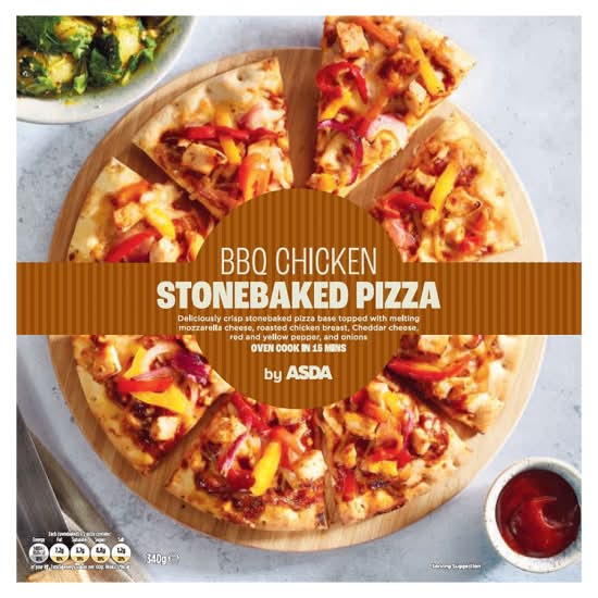 ASDA Bbq Chicken Stonebaked Pizza (340g)