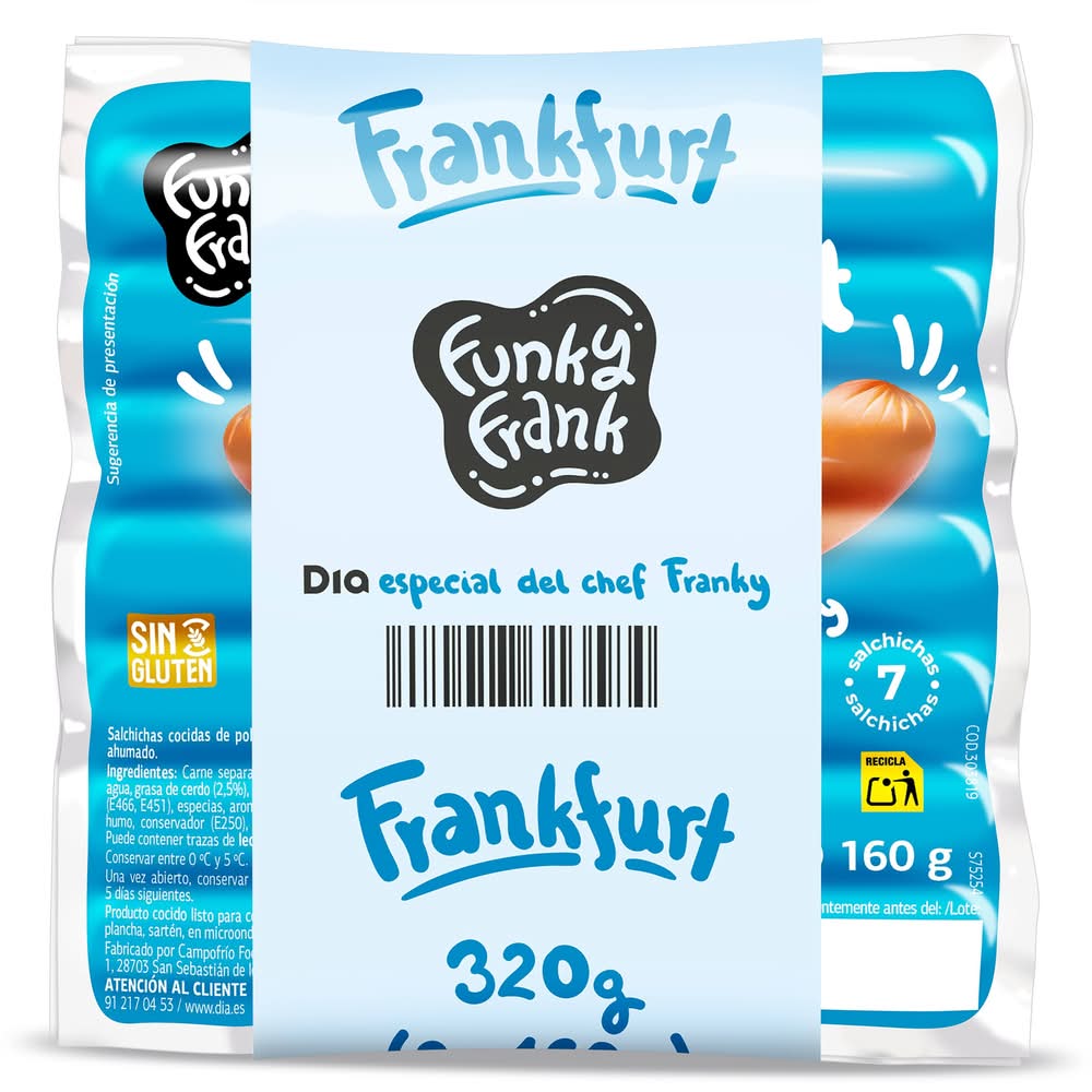 Salchichas Frankfurt Funky Frank De Dia Bolsa 2 X 160 G