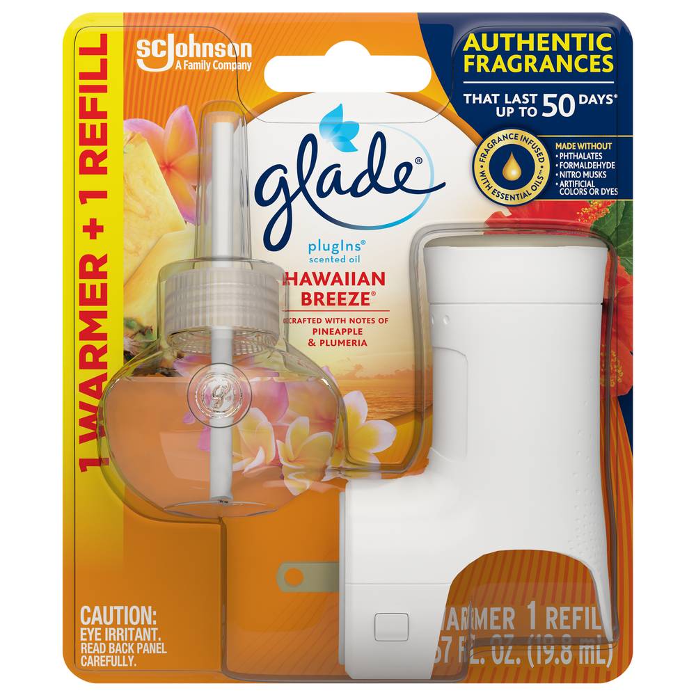 Glade Hawaiian Breeze Plugins Scented Oil With Warmer