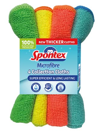 Spontex Microfibre Collection Cleaning Cloths (4 pack)