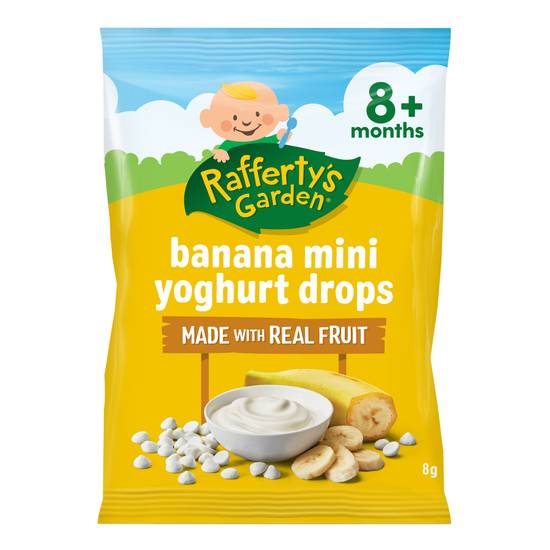 Rafferty's Garden Banana Mini Yoghurt Drops Baby Food Snack 8+ Months 8g