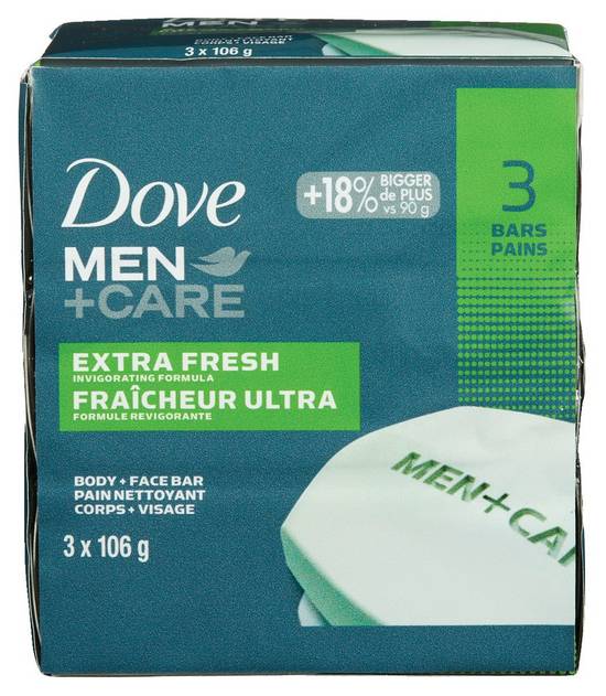 Dove Men Care Body & Face Bar Extra Fresh (3 x 106 g)