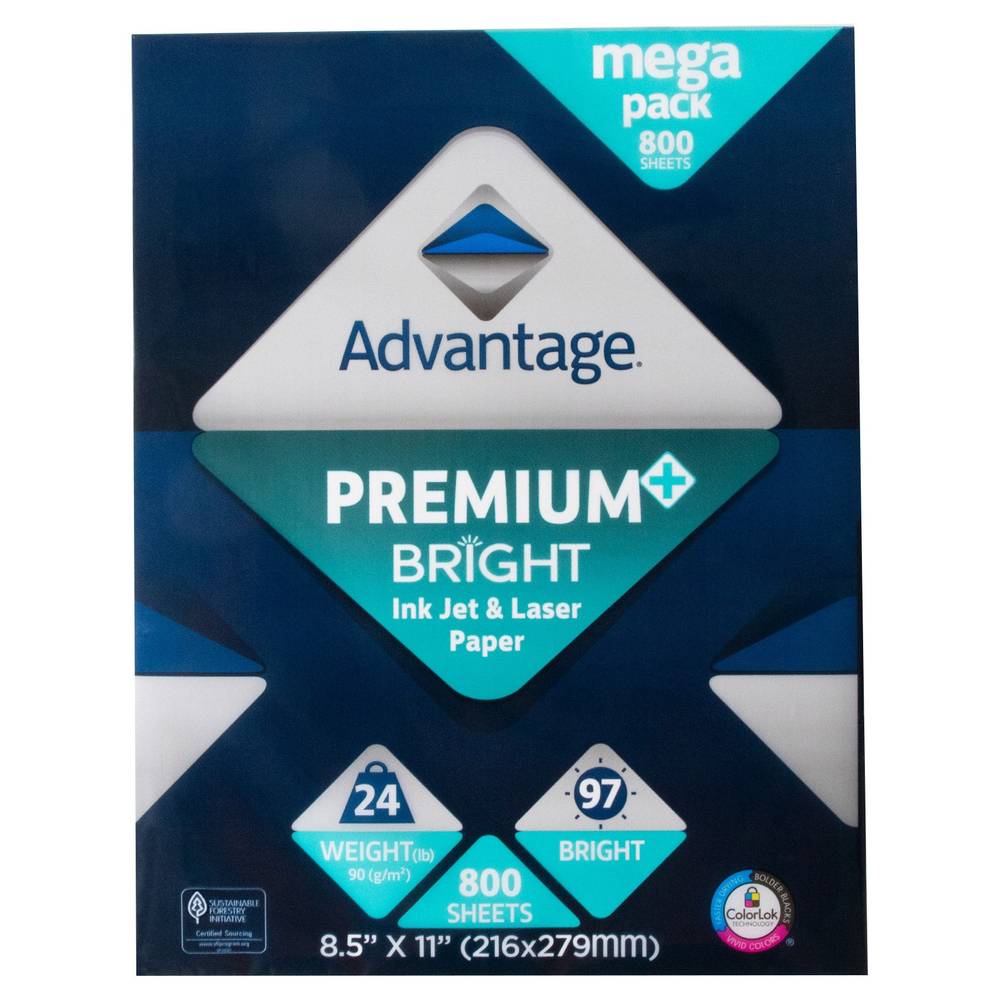 Advantage Multi Purpose Premium Bright Ink Jet and Laser Paper (800 ct)