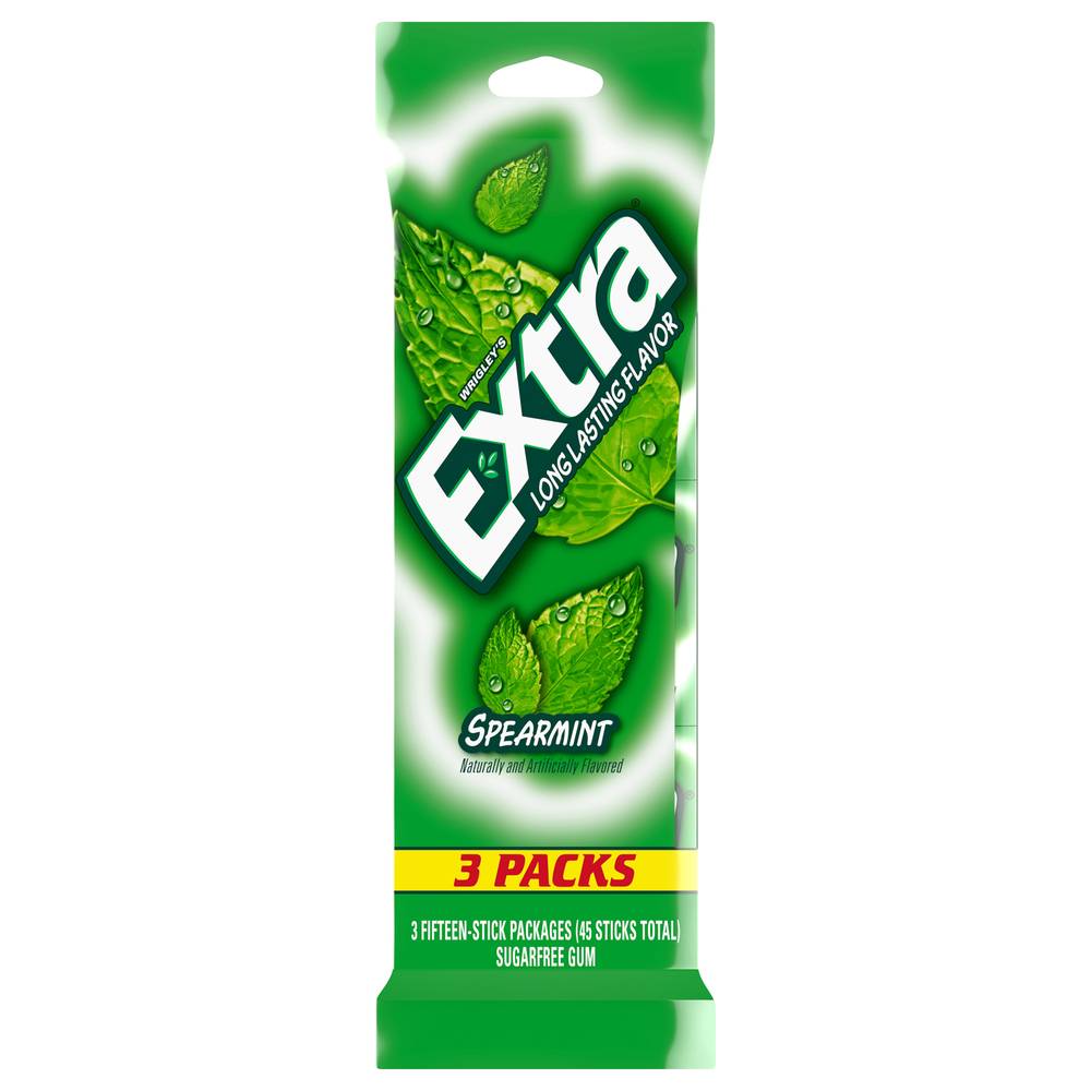 Extra Wrigley Sugar Free Spearmint Gum (4.8 oz)