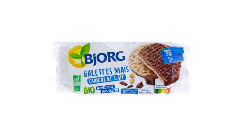 Bjorg Galettes maïs au chocolat au lait, bio Le paquet de 100g