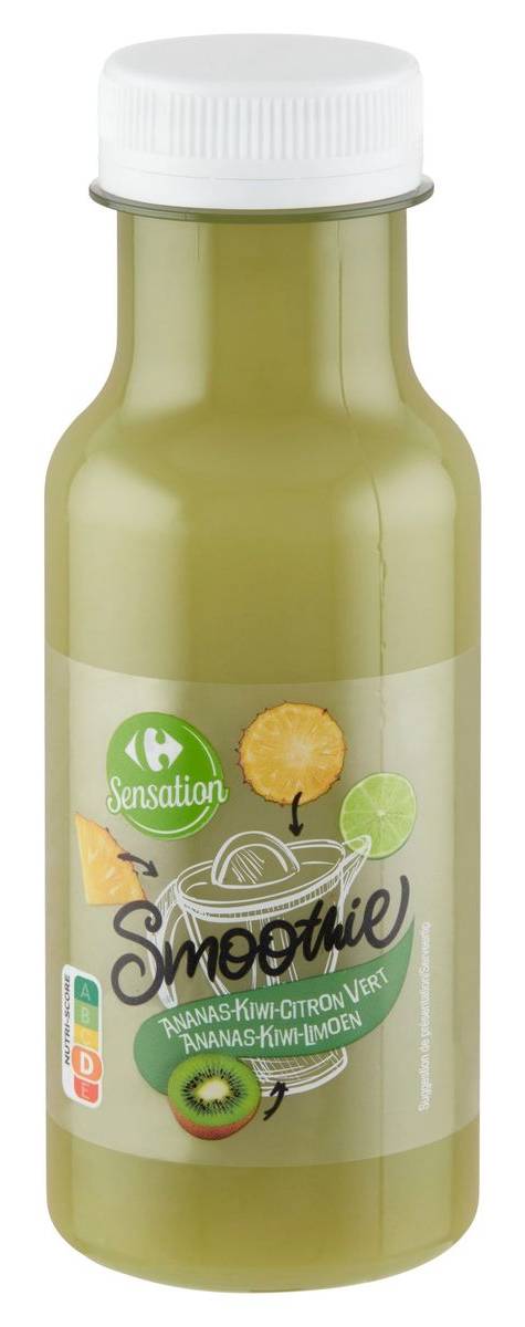 Carrefour Sensation Smoothie Ananas-Kiwi-Citron Vert 250 ml