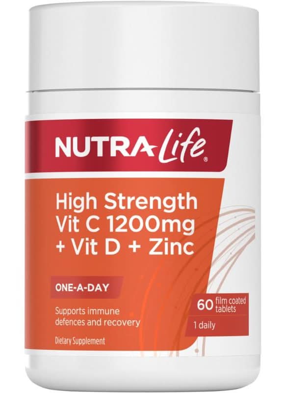 Nutra-Life High Strength Vit C 1200mg + Vit D + Zinc Tablets 60s