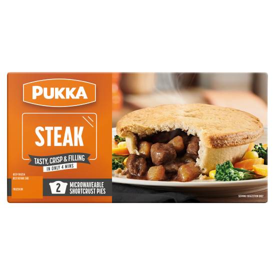 Pukka Chicken, Steak Microwaveable Tasty, Crisp& Filling Shortcrust Pies (2 pack)