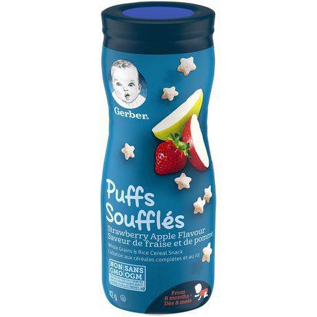 Gerber soufflés, saveur fraise pomme, collations pour bébés (42 g) - puffs strawberry apple baby snacks (42 g)