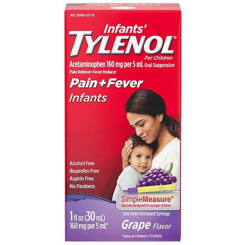 Infants' TYLENOL Acetaminophen Liquid Medicine Grape - 1.0 fl oz