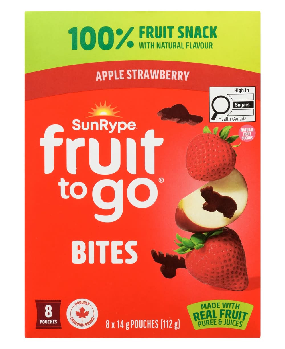SunRype Fruit To Go Bites, Apple - Strawberry (112 g, 8 ct)