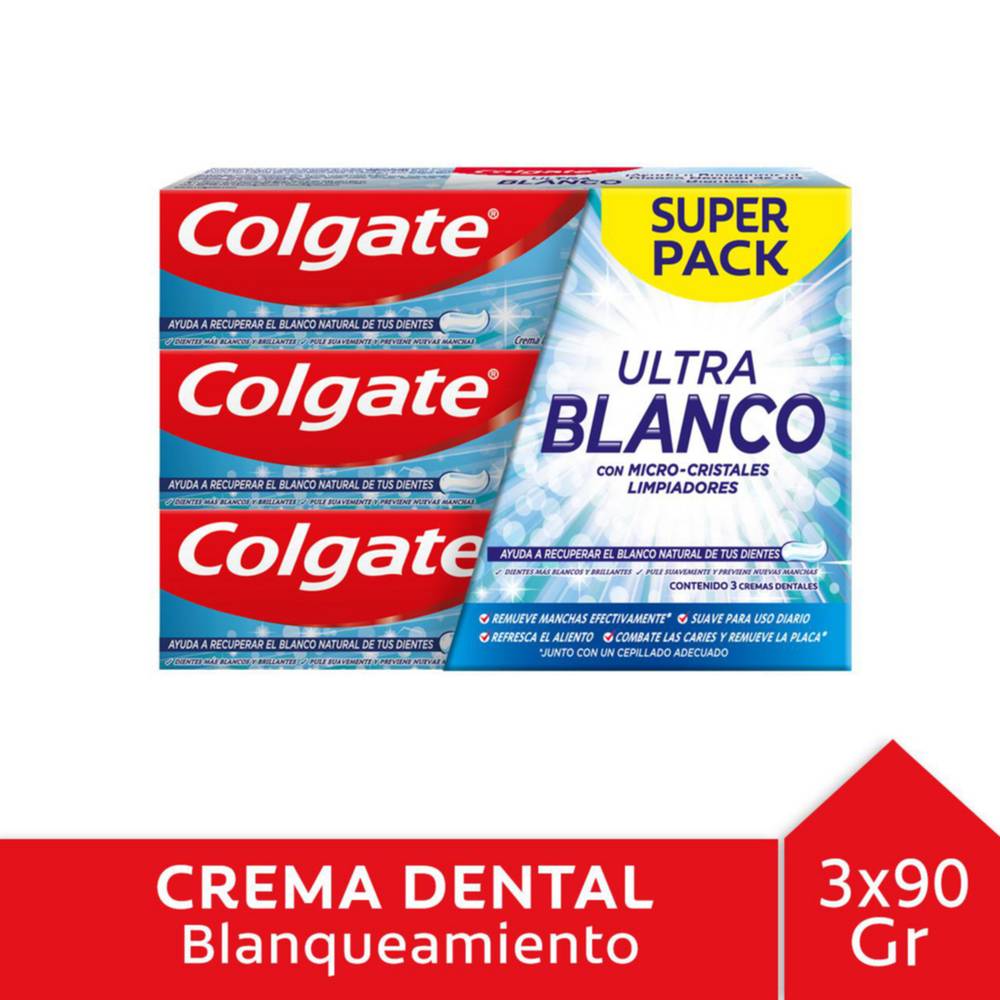 Colgate · Ultra blanco pack pasta dental (3 x 90 g)