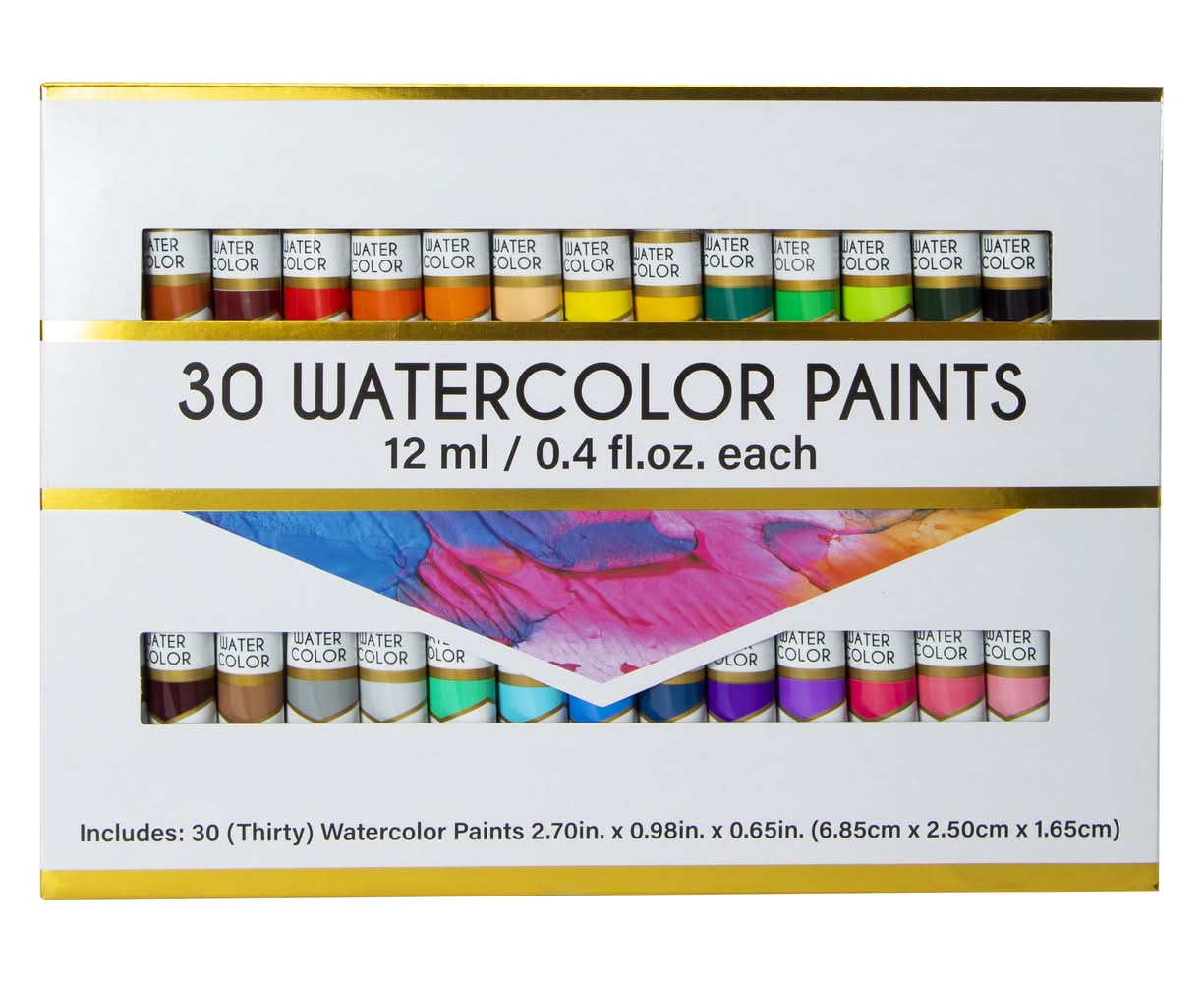 Watercolor Paint Tubes (30 x 0.4 fl oz)