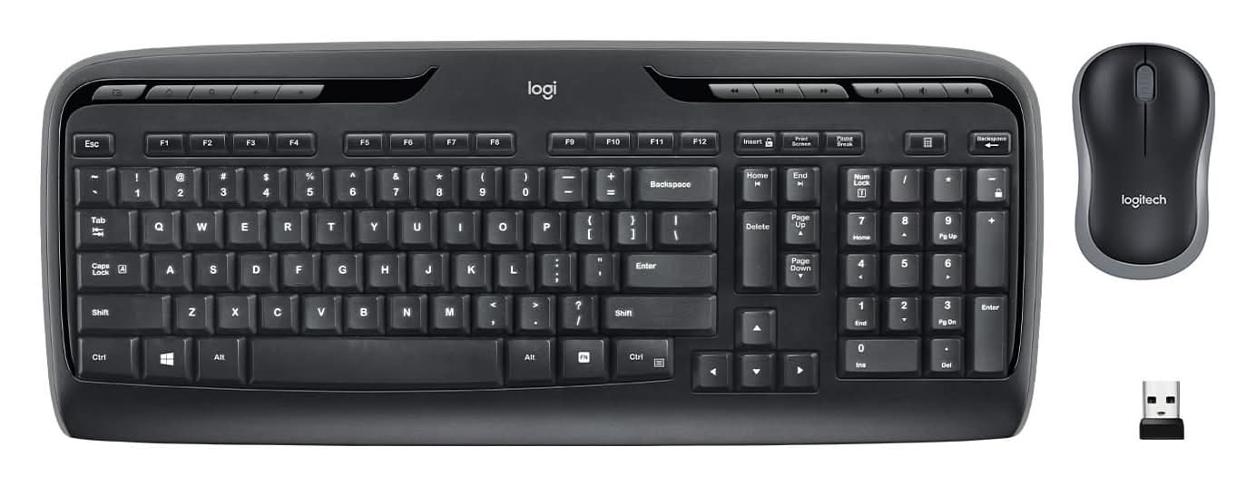 Logitech - MK320 Full-size Wireless Membrane Keyboard and Mouse Bundle for PC - Black