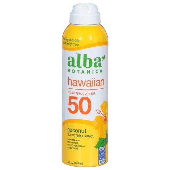 Alba Botanica Coconut Hawaiian Sunscreen Spf 50 (6 oz)