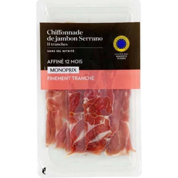 Monoprix Chiffonnade De Jambon Serrano La Barquette De 100G