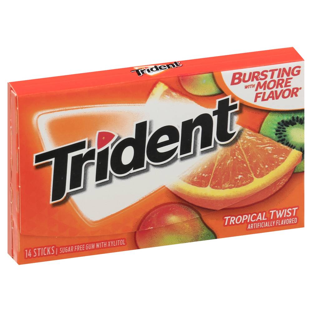 Trident Tropical Twist Sugar Free Gum With Xylitol (14 pack)