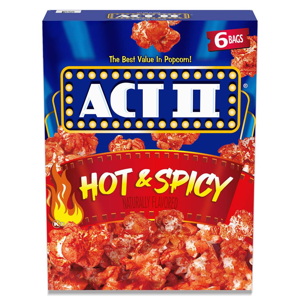 Act Ii Hot & Spicy Microwave Popcorn (6 ct)