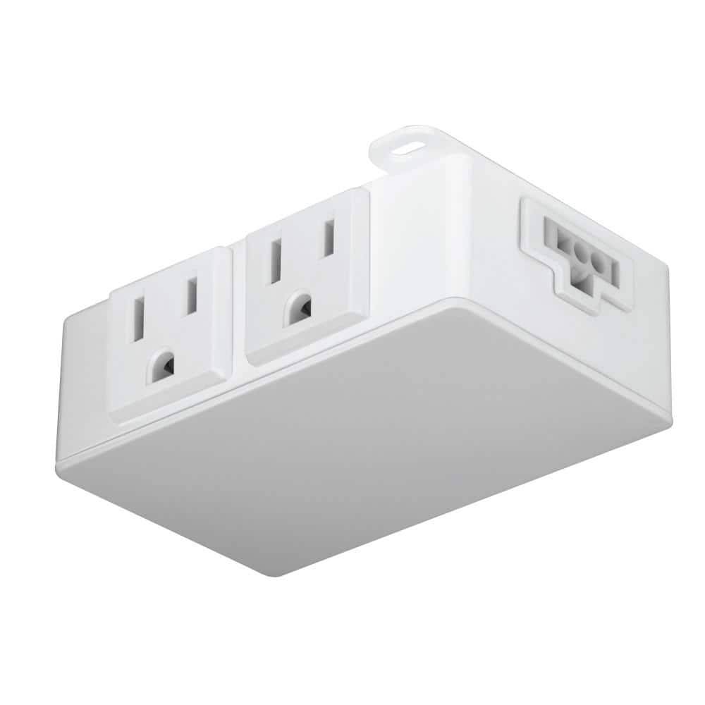 Feit Electric White Onesync Under Cabinet In-Line 2 Ac Outlet Adapter With 18 In. Link Cable Power Cord