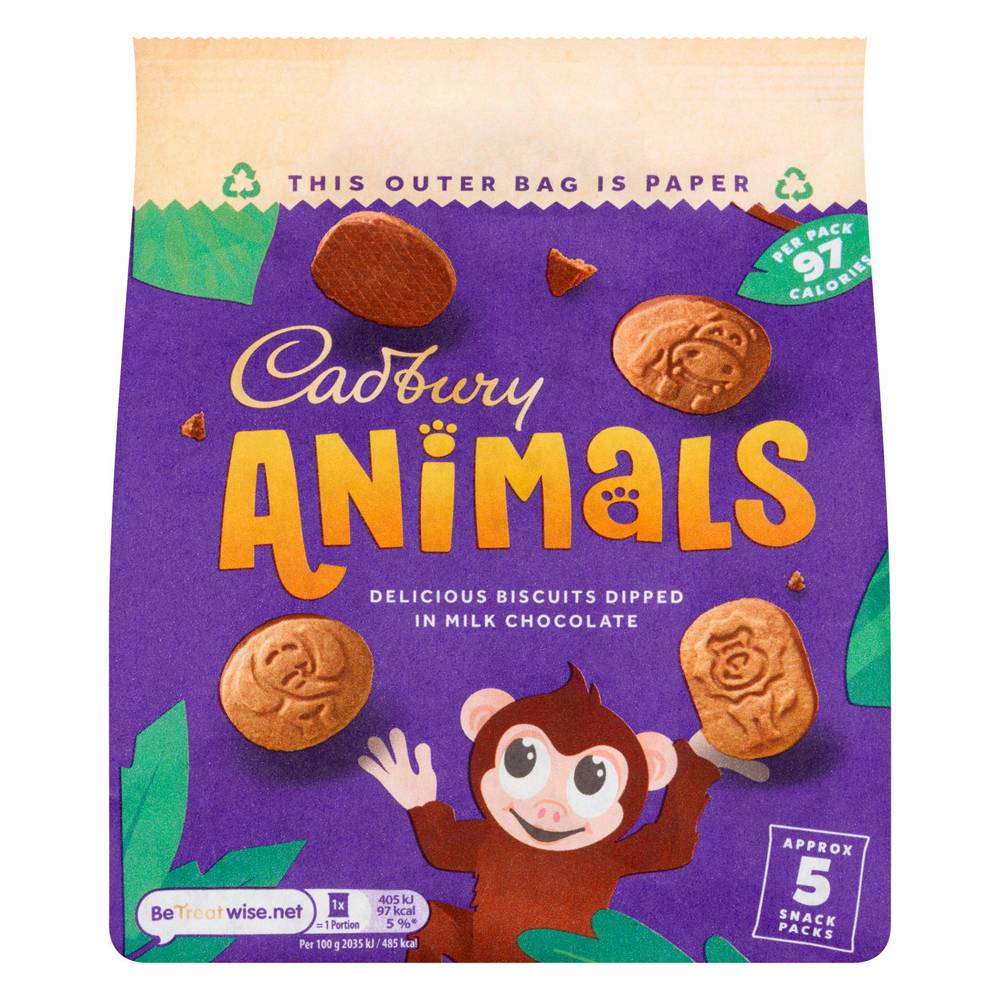 Cadbury Animals Milk Chocolate Mini Biscuits (5 pack)