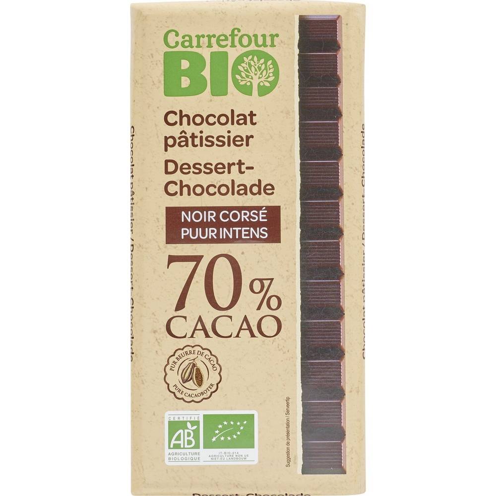Carrefour Bio - Chocolat noir bio pâtissier 70% cacao corsé