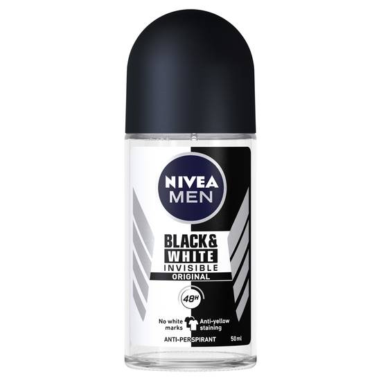 Nivea Men Black and White Invisible Roll on Antiperspirant Deodorant 50ml