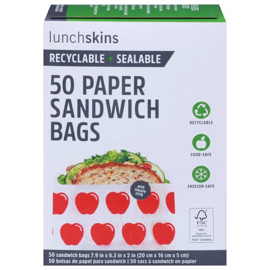 Lunch Skins Apple Paper Sandwich Bags (50 ct)
