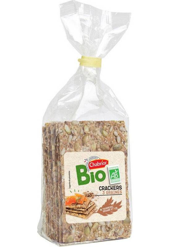 Crackers 3 graines bio - chabrior - 200g
