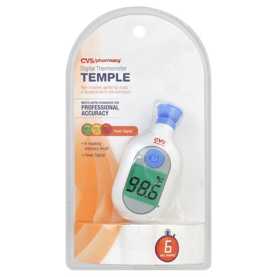 Cvs Pharmacy Temple Digital Thermometer Six Second Reader