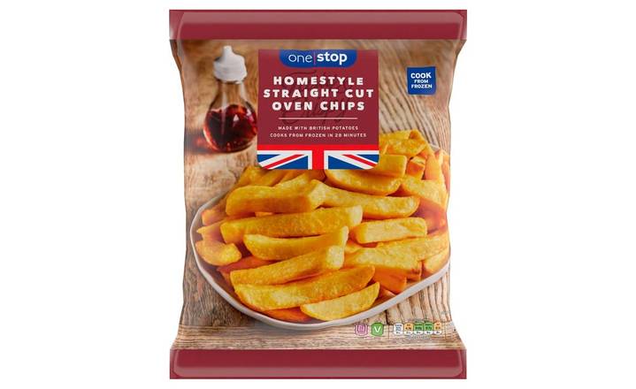 One Stop Frozen Homestyle Straight Cut Oven Chips 950g (392942)