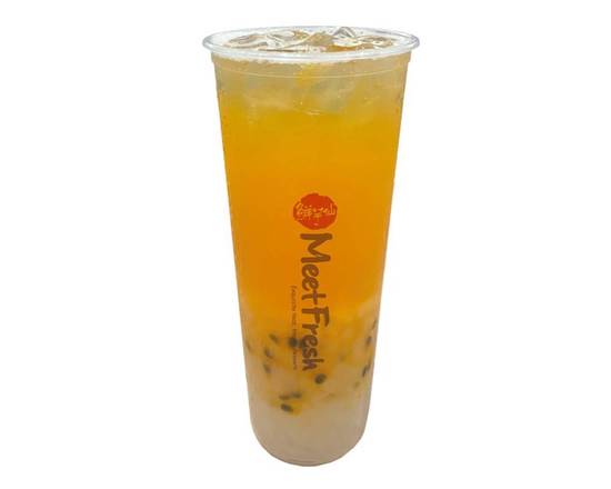 Peach Passion Fruit Green Tea with Coconut Jelly