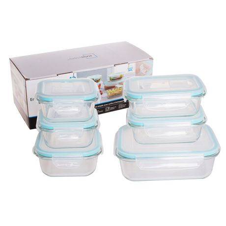 Mainstays Glass Food Storage Box Set (12 pieces)