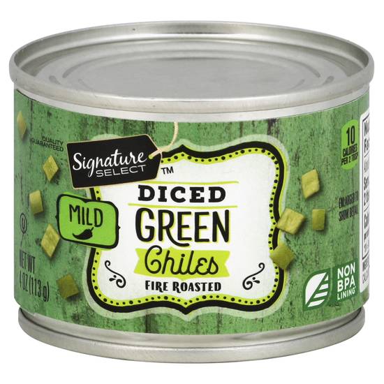 Signature Select Mild Fire Roasted Diced Green Chiles (4 oz)