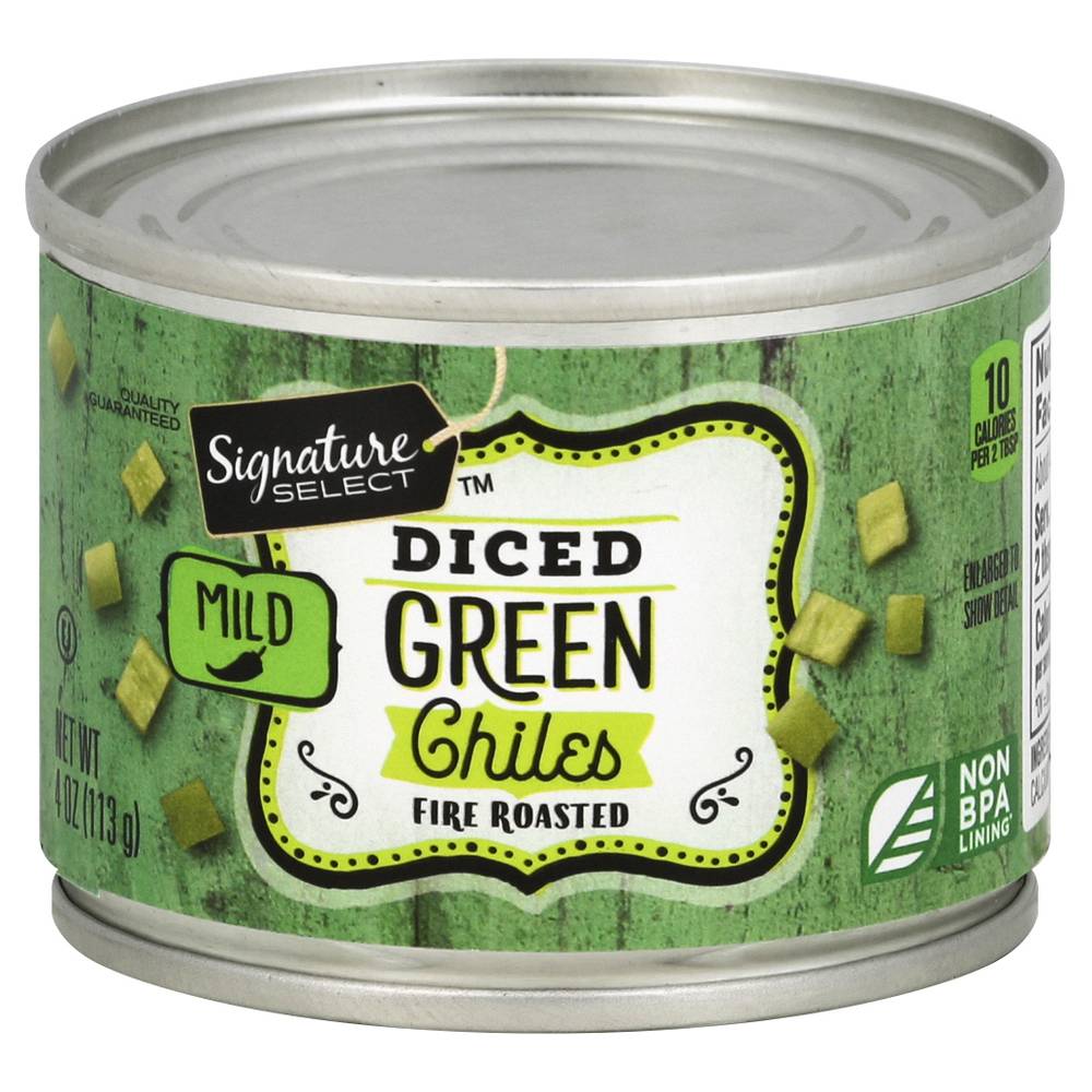 Signature Mild Fire Roasted Diced Green Chiles (4 oz)