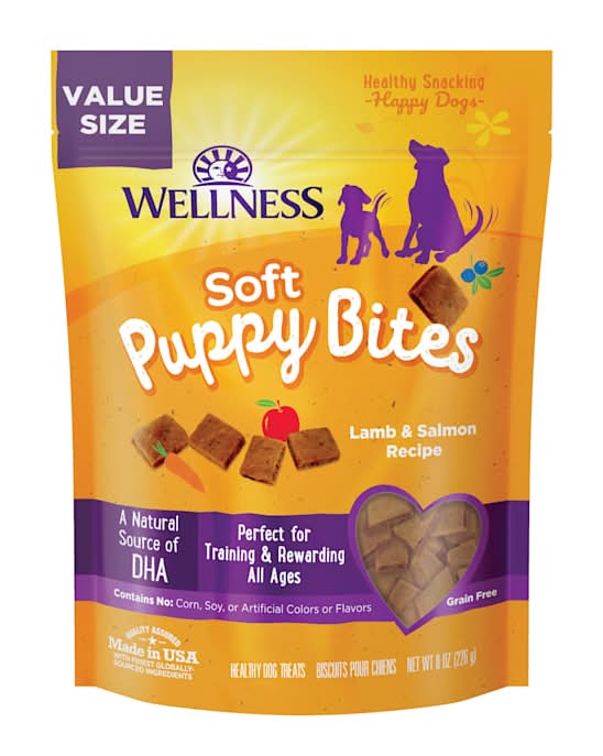 Wellness Natural Grain Free Soft Lamb & Salmon Puppy Training Treat, 8 oz.