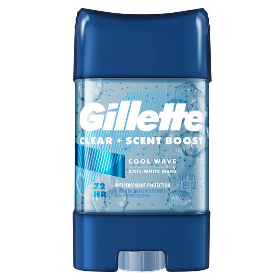 Gillette Clear Dri-Tech 72-Hour Clear Gel  Antiperspirant & Deodorant Stick, Beads Cool Wave, 2.85 OZ