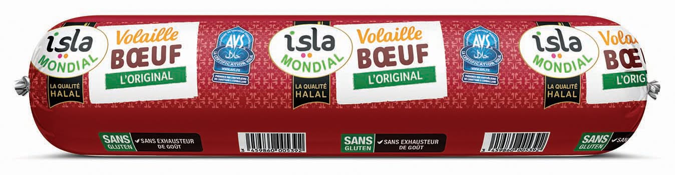 Isla Mondial - Saucisson volaille bœuf l'original halal (430g)