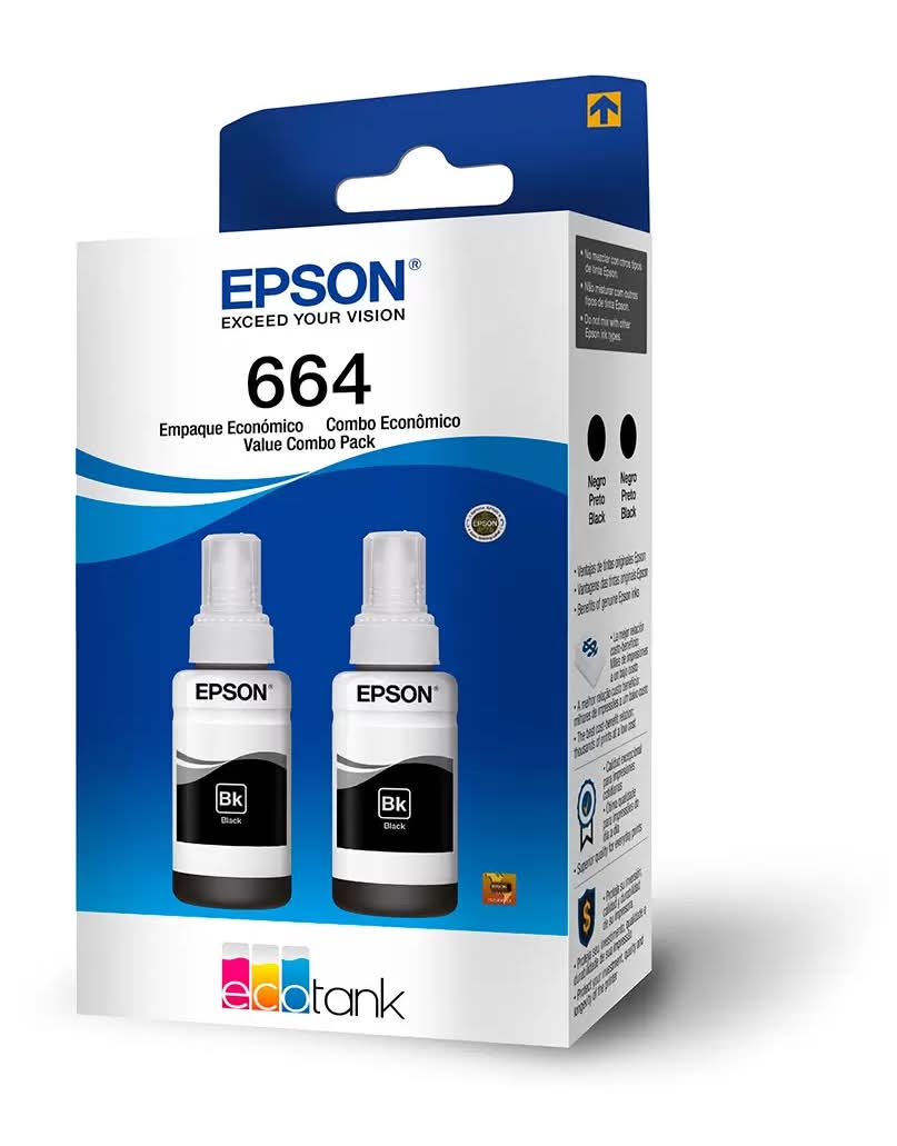 Epson · Tinta para impresora 664, negro (2 un)
