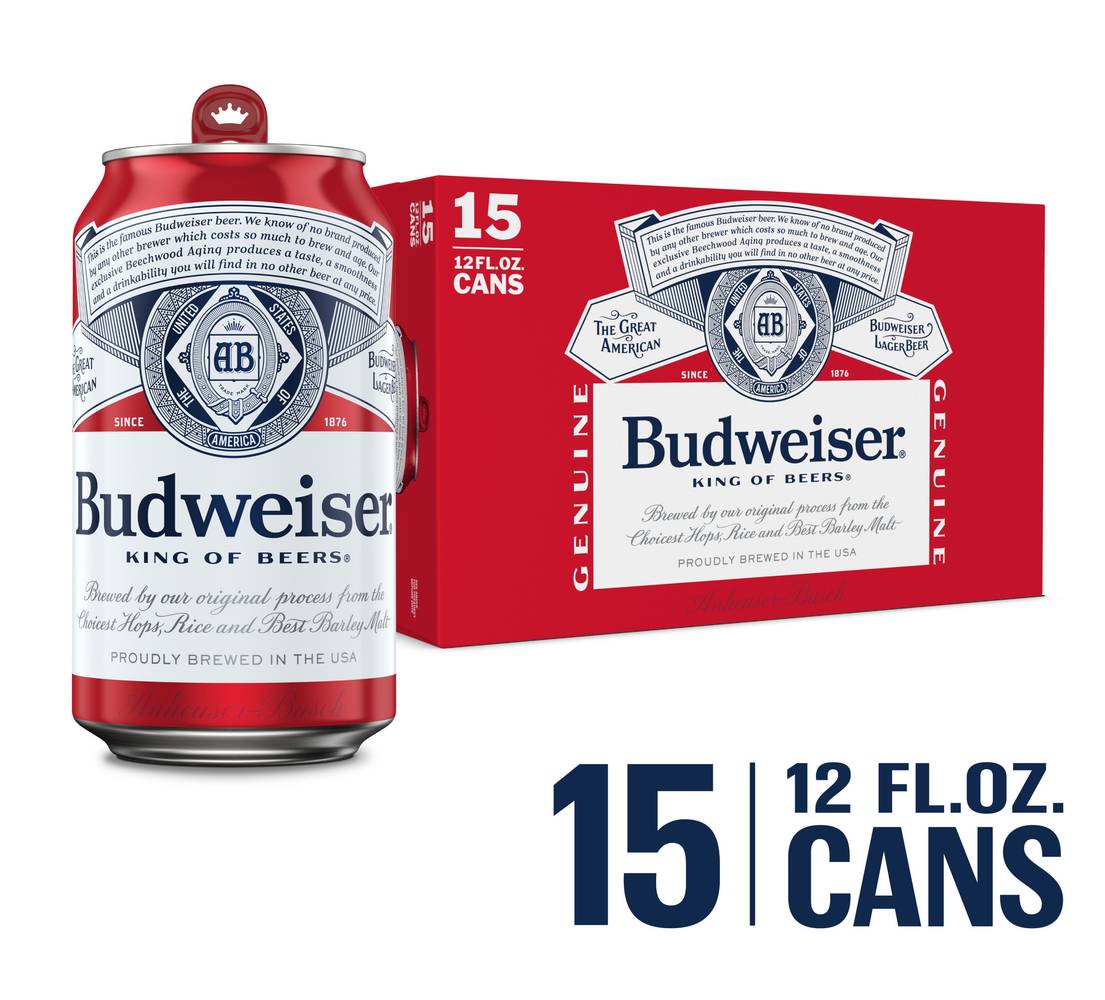 Budweiser American Patriotic Lager Beer (15 x 12 fl oz)