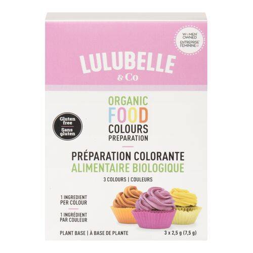 Lulubelle & co 3 couleurs bio (3x2 g) - organic food colours