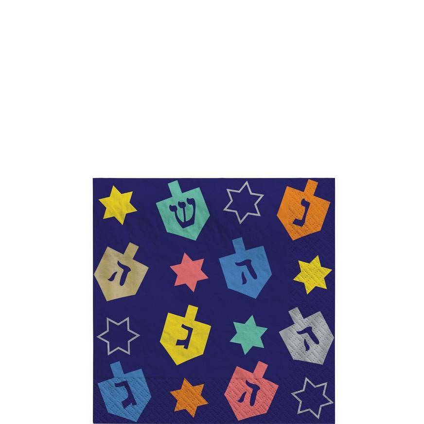 Hanukkah Joy Paper Beverage Napkins, 5in, 40ct