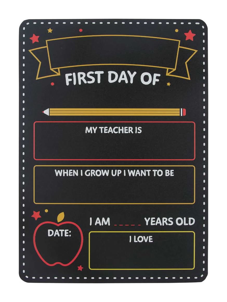 Rectangular First And Last Day Of School Double-Sided Milestone Sign Chalkboard