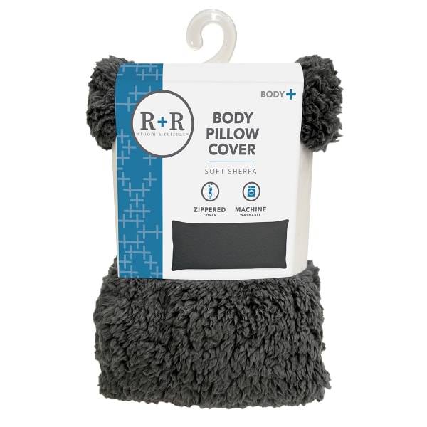 R+R Body Pillow Cover, Grey