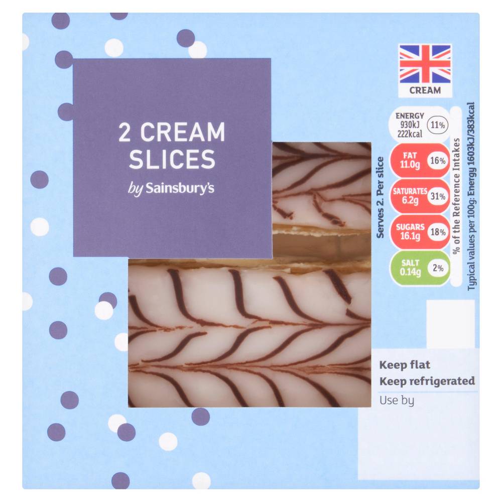 Sainsbury's Cream Slices 2x58g