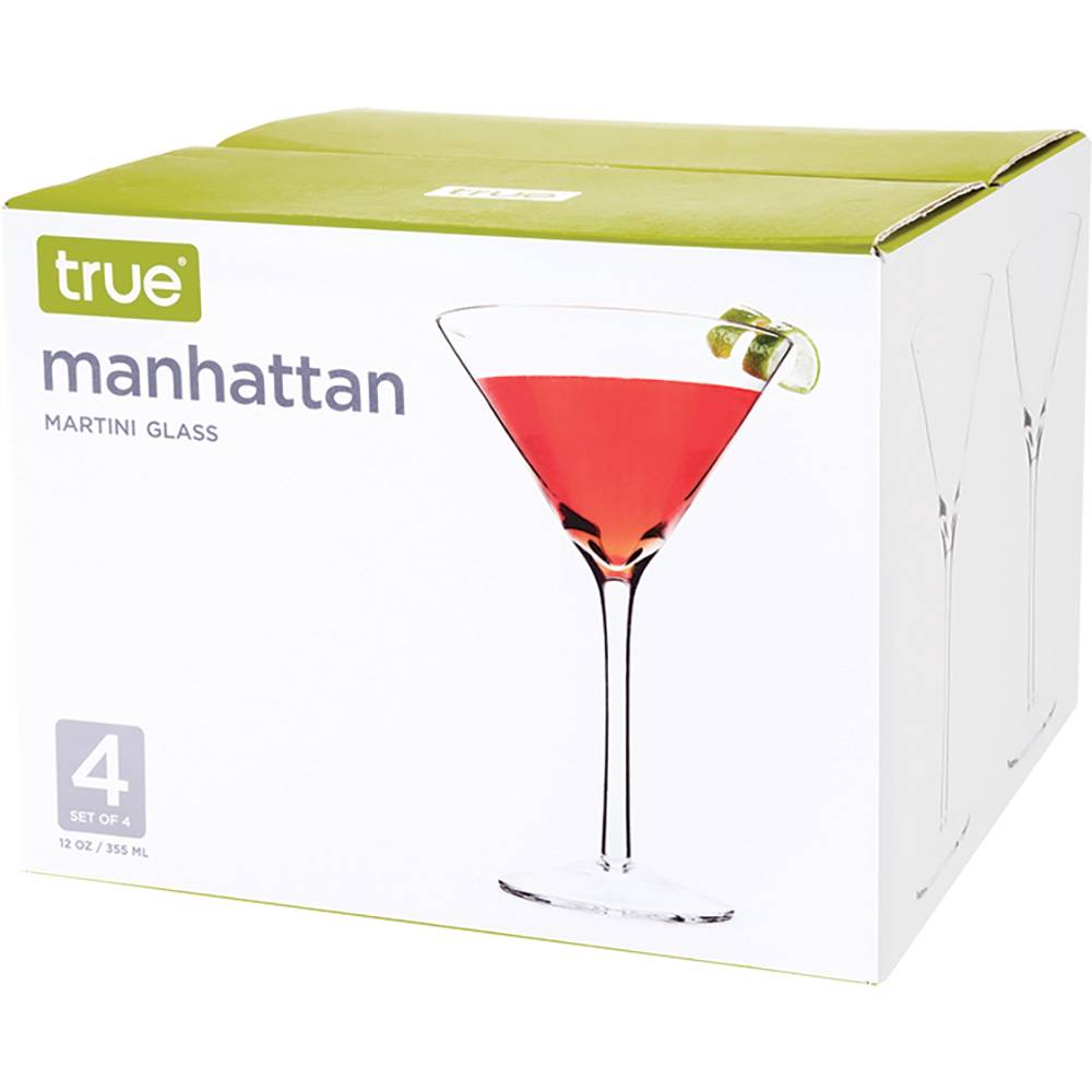 True Manhattan Martini Glasses (4x 12oz counts)