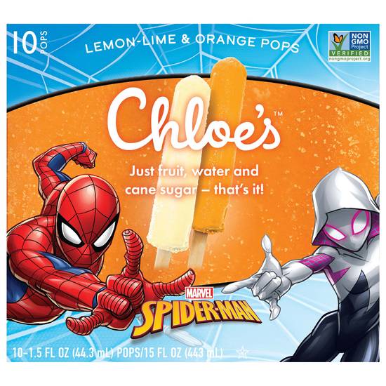Chloe's Lemon-Lime & Orange Marvel Spider-Man Pops (10 ct)