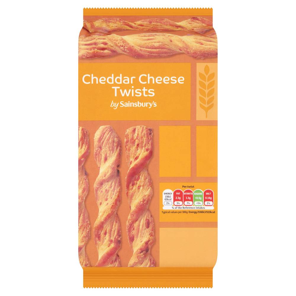 Sainsbury's Cheddar Cheese Twists Snacks 125g