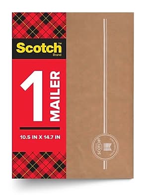 Scotch Curbside Recyclable Padded Mailer, 10.5 x 16, Tan (CR-5-1)
